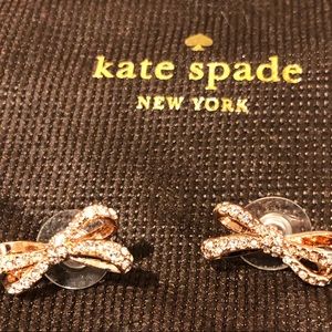 Kate Spade rose gold bow earrings